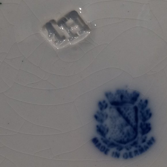 Antique Utzschneider Germany Flow Blue Saucer/Underplate - Picture 5 of 5